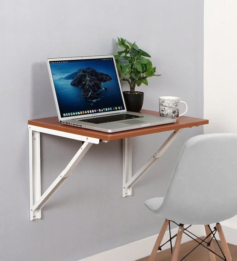 Picardo Foldaway Wall Mounted Table in Brown Finish