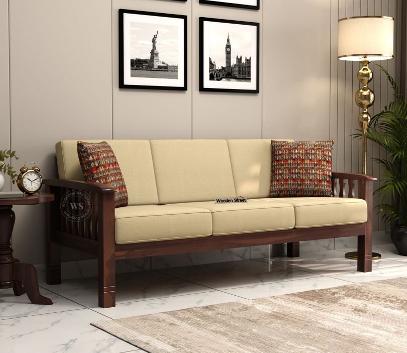 Olympia 3 Seater Wooden Sofa