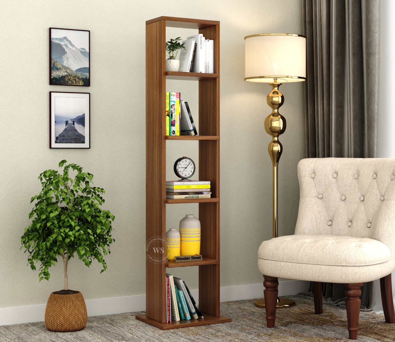 Canny Book Shelf (Exotic Teak Finish)