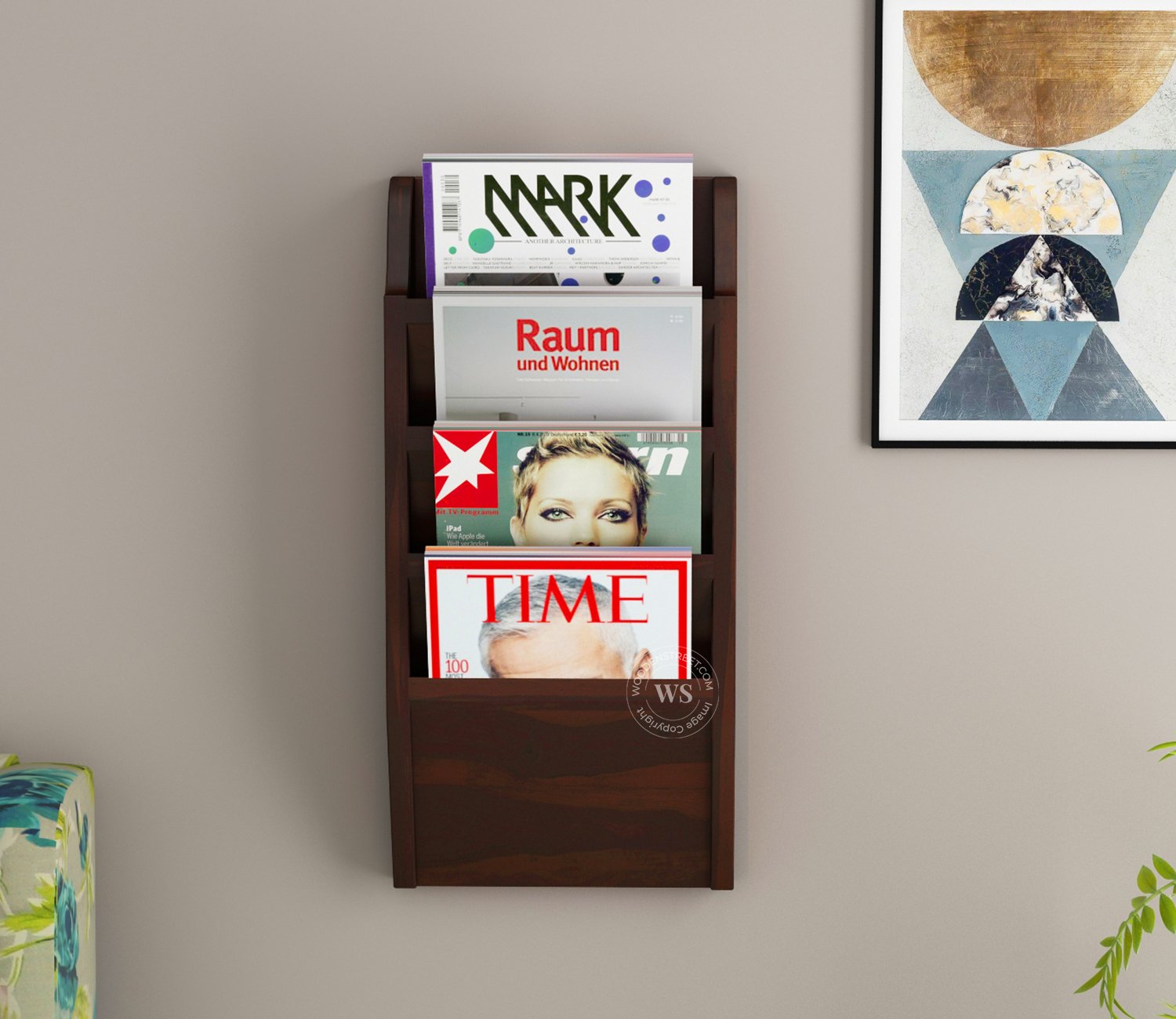 Benson Magazine Rack (Walnut Finish)