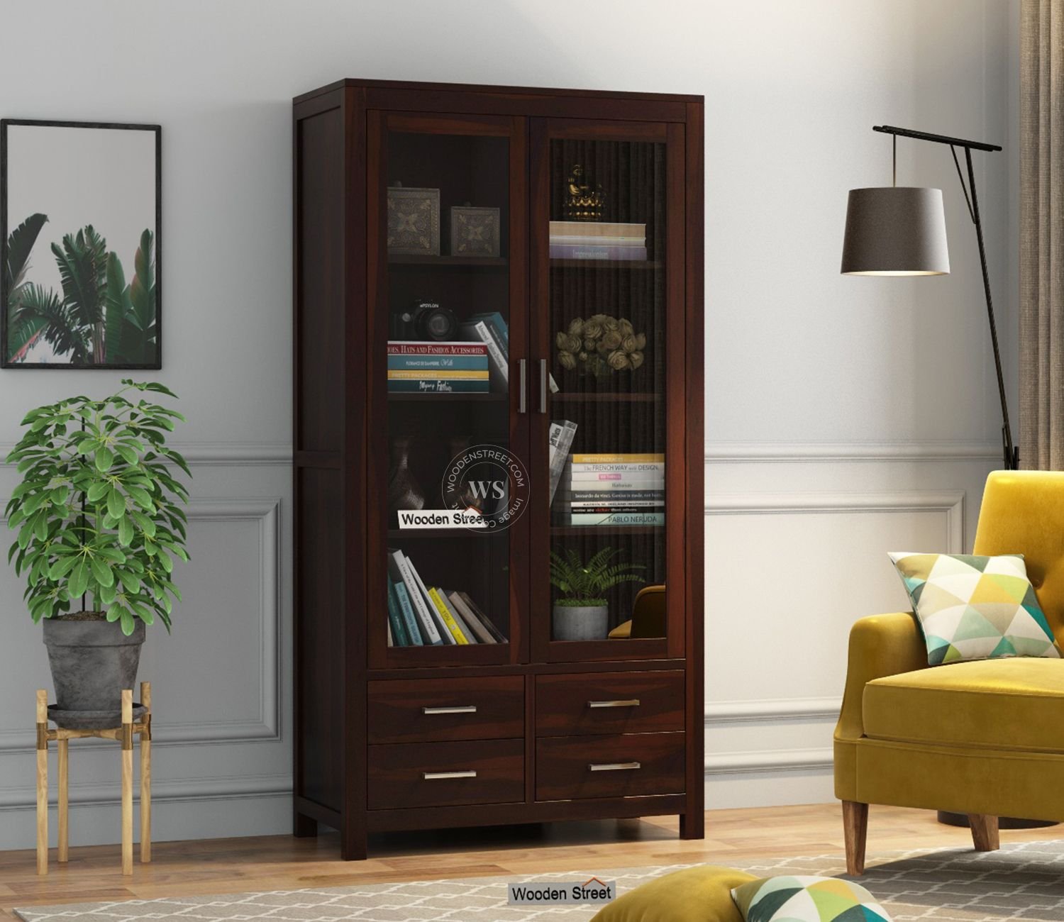 Astra Open Bookshelf (Flowery Wenge Finish)