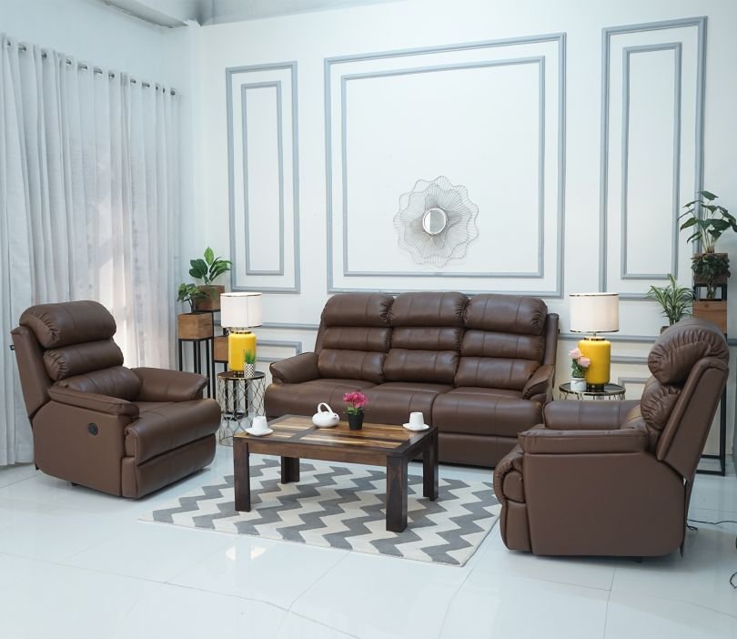 Valencia 3+1+1 Recliner Sofa Set | 3 Seater Motorized | 1 Seater Manual